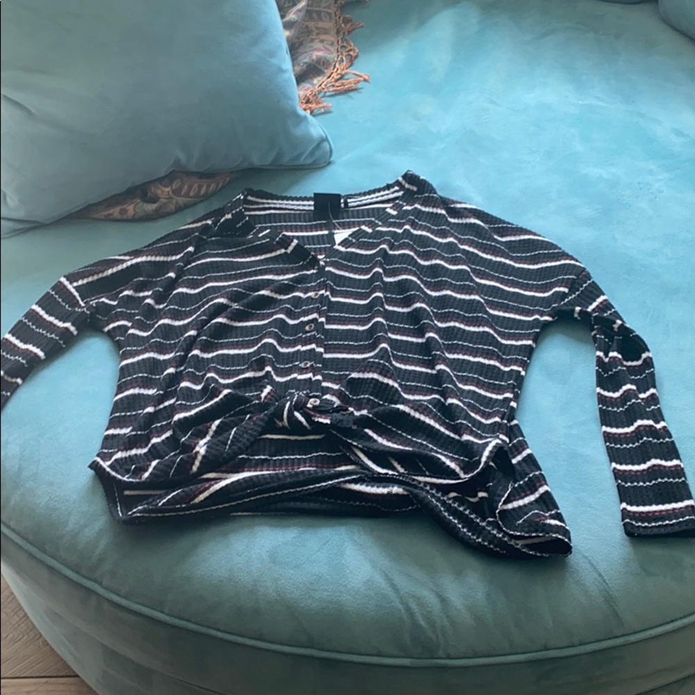 urban outfitters striped long sleeve shirt size XS